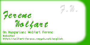 ferenc wolfart business card